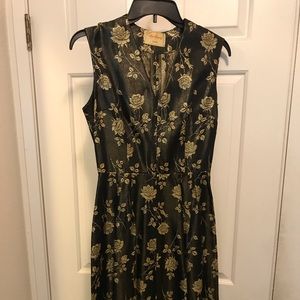 Black and gold handmade Asian dress